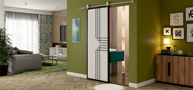 sliding bathroom door installation in Alameda